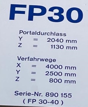FRESADORA CNC PUENTE CORREA FP 30 40
