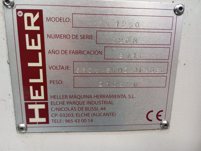 HELLER FU-1250 UNIVERSAL MILLING MACHINE